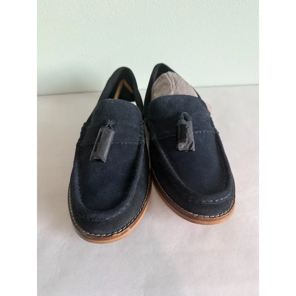ASOS DESIGN tassel‎ loafers in Navy Suede Mens 9.5 NEW